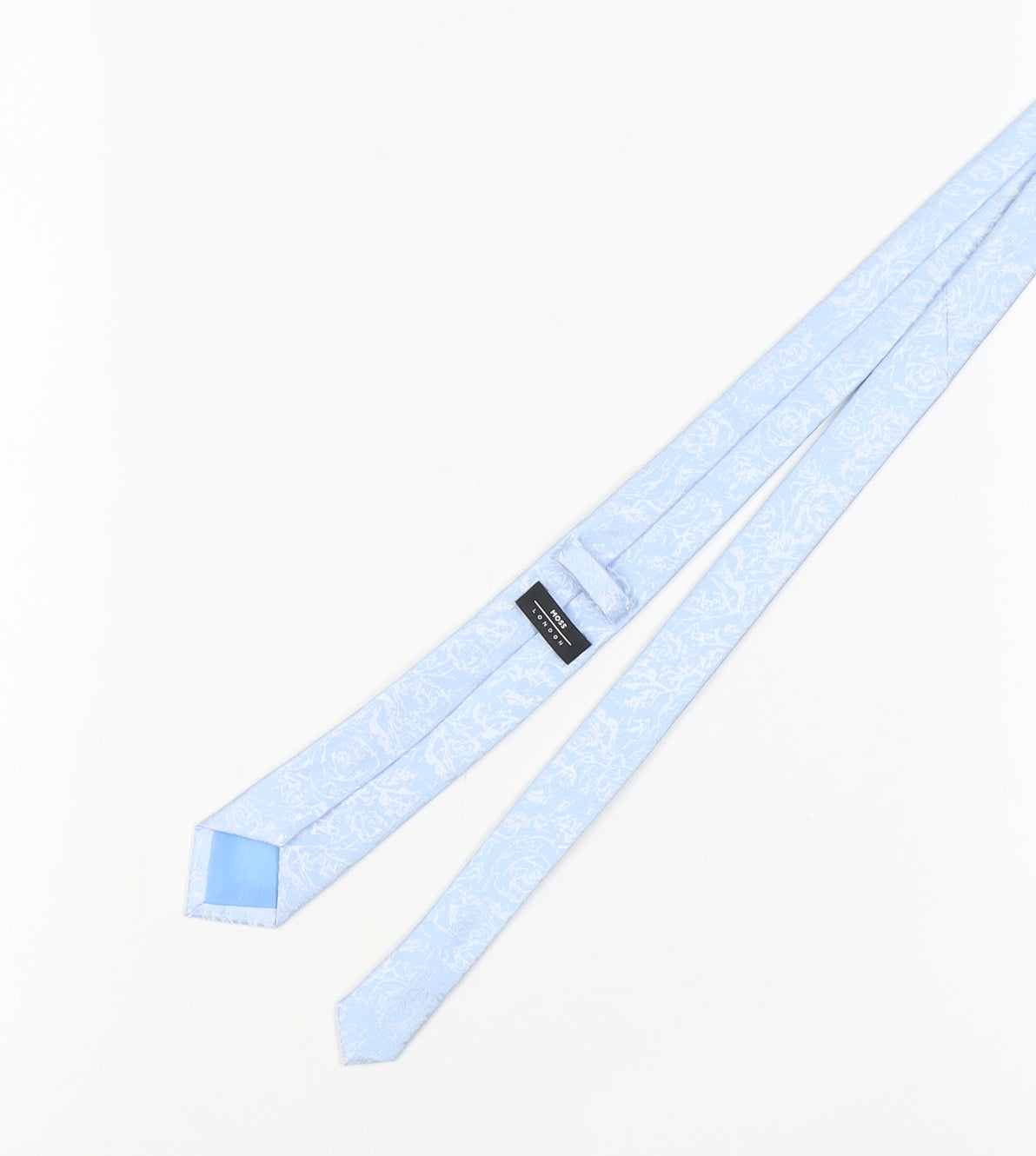 Moss London Men's Blue Floral Tie in Excellent Condition