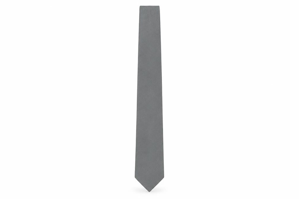 Front view of Paul Smith Men's Grey Silk Tie