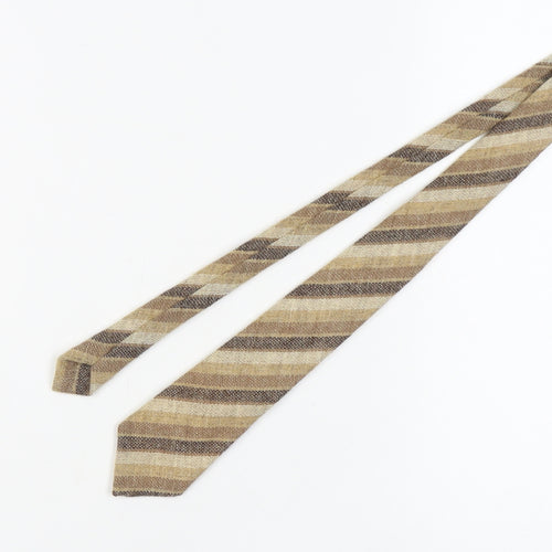 Dunn & Co Men's Beige Striped Wool Tie