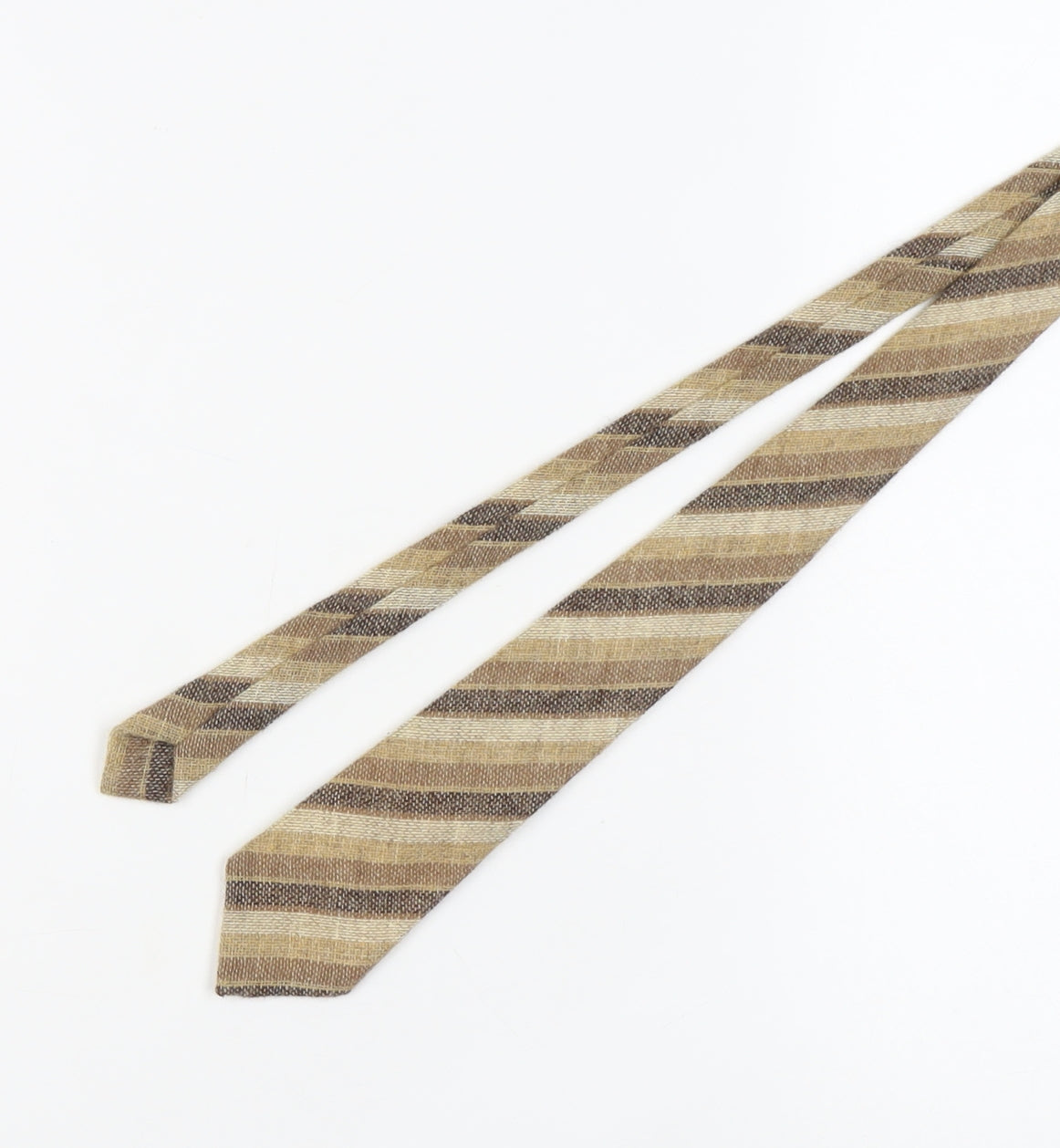 Dunn & Co Men's Beige Striped Wool Tie