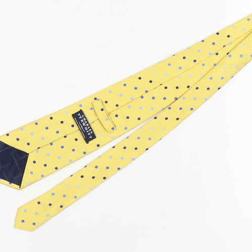 Charles Tyrwhitt Men's Yellow Polka Dot Silk Tie