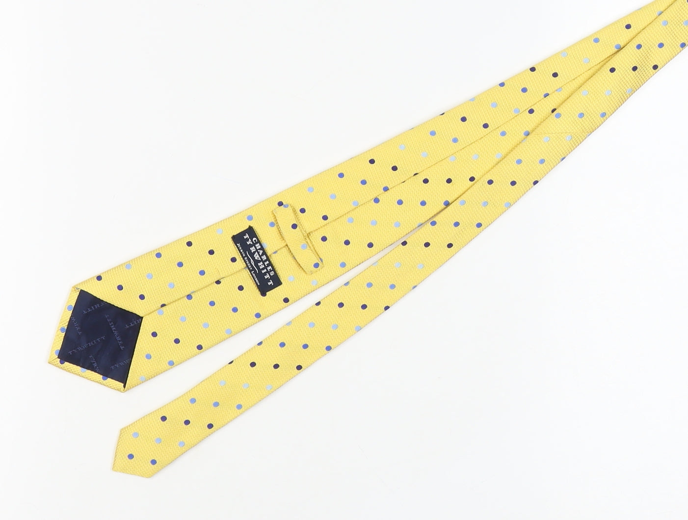 Charles Tyrwhitt Men's Yellow Polka Dot Silk Tie