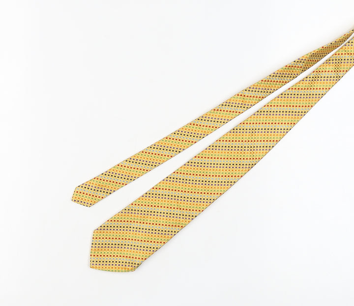 Charles Tyrwhitt Men's Yellow Geometric Silk Tie