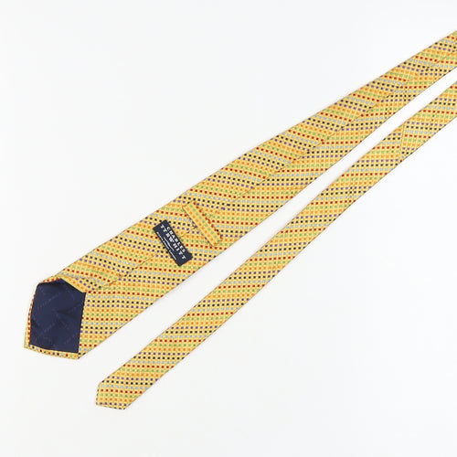 Charles Tyrwhitt Men's Yellow Geometric Silk Tie