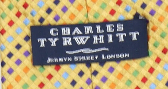 Charles Tyrwhitt Men's Yellow Geometric Silk Tie