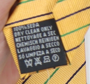 Tie Rack Men's Yellow Striped Silk Tie