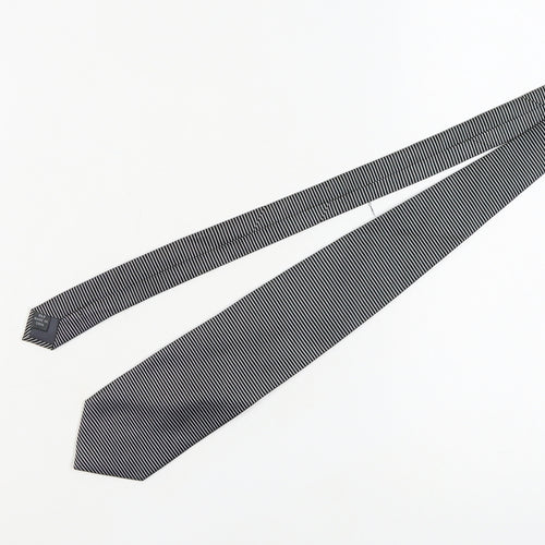 Thomas Nash Men's Black Striped Silk Tie One Size