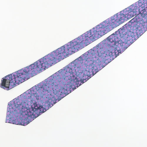 Marks and Spencer Men's Purple Floral Silk Tie One Size