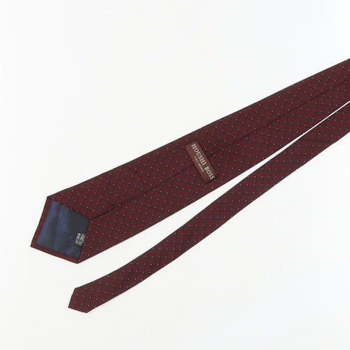 Houshi Boss Men's Red Silk Plaid Check Tie