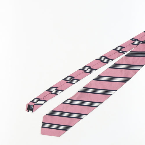Profuomo Men's Pink Striped Silk Tie