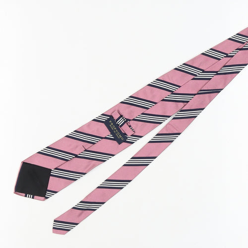 Profuomo Men's Pink Striped Silk Tie