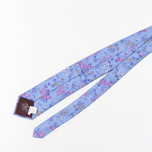 Marks and Spencer Men's Blue Floral Silk Tie One Size