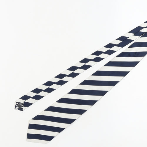Marks and Spencer Men's Blue Striped Silk Tie, New