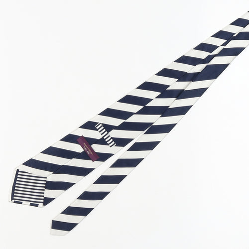 Marks and Spencer Men's Blue Striped Silk Tie, New