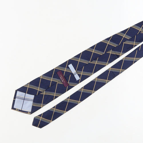 Marks and Spencer Men's Blue Plaid Silk Tie