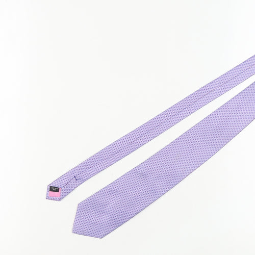 Dehavilland Men's Purple Silk Tie Geometric Pattern