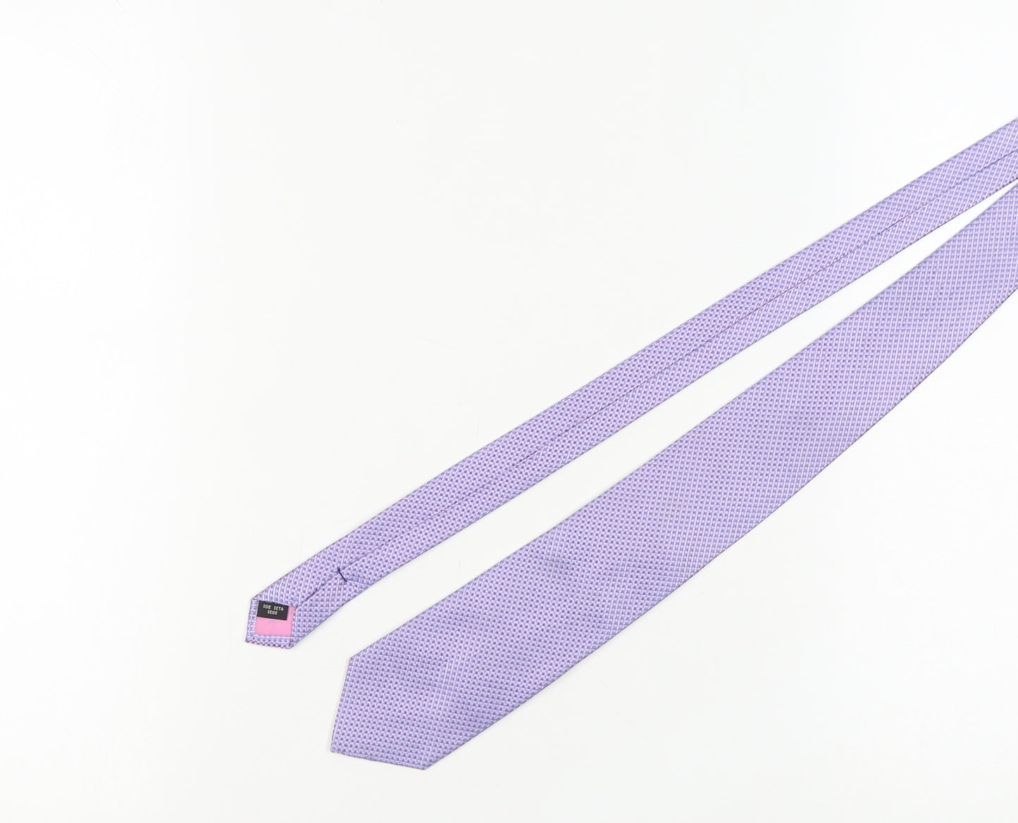 Dehavilland Men's Purple Silk Tie Geometric Pattern