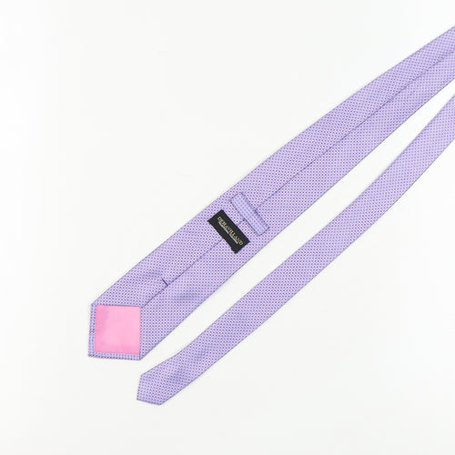 Dehavilland Men's Purple Silk Tie Geometric Pattern