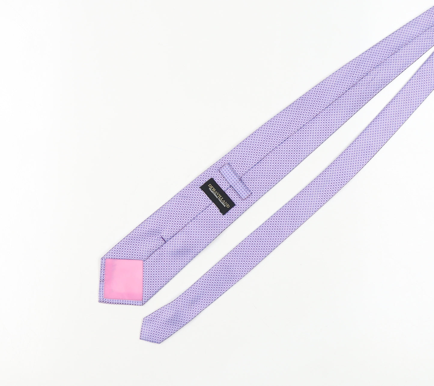 Dehavilland Men's Purple Silk Tie Geometric Pattern