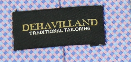 Dehavilland Men's Purple Silk Tie Geometric Pattern