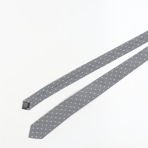 River Island Grey Polka Dot Cotton Blend Tie