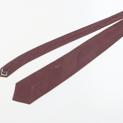 Marks and Spencer Men's Red Geometric Silk Tie
