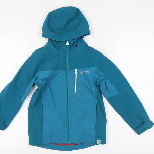 Regatta Girls Blue Waterproof Rain Coat 7-8 Years