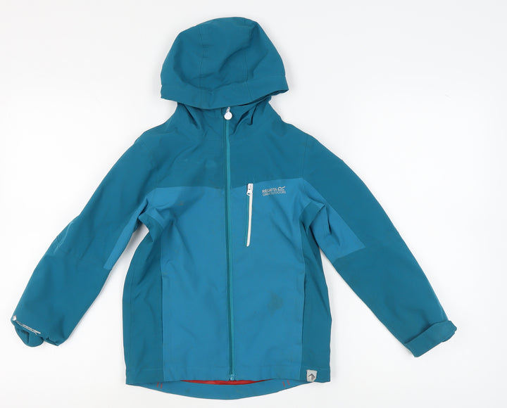 Regatta Girls Blue Waterproof Rain Coat 7-8 Years