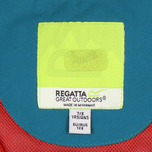 Regatta Girls Blue Waterproof Rain Coat 7-8 Years