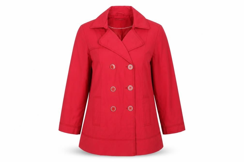 Debenhams Women's Red Pea Coat Size 16 Double Breasted