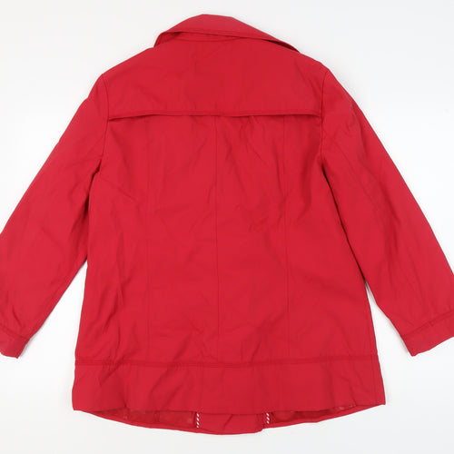 Debenhams Women's Red Pea Coat Size 16 Double Breasted