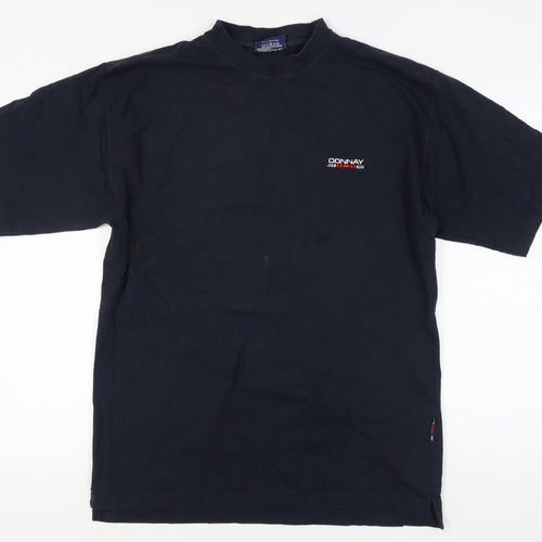 Donnay Men's Black L Crew Neck T-Shirt with Logo