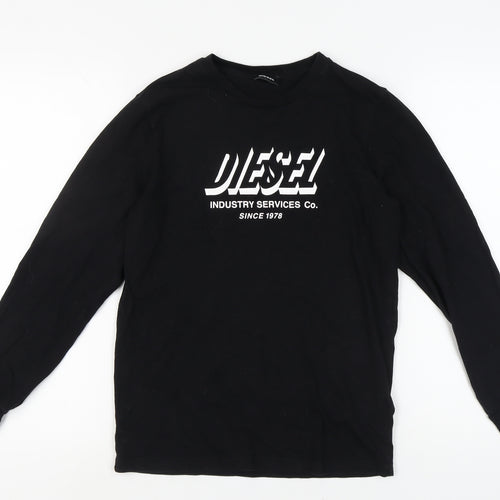 Diesel Boys Black Long Sleeve T-Shirt, 14 Years