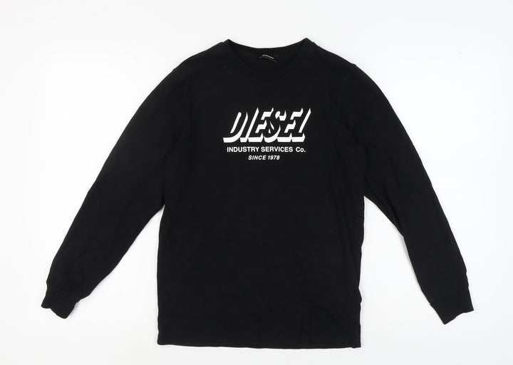 Diesel Boys Black Long Sleeve T-Shirt, 14 Years
