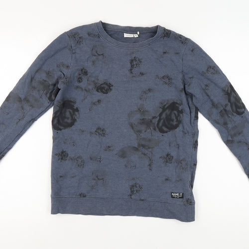 Name It Girls Blue Floral Pullover Sweatshirt - 13-14 Years