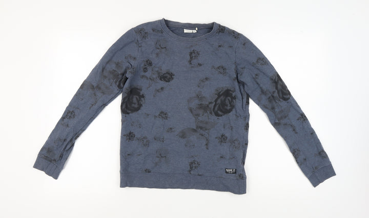 Name It Girls Blue Floral Pullover Sweatshirt - 13-14 Years