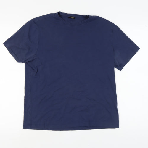 Massimo Dutti Unisex Blue T-Shirt L Crew Neck Casual