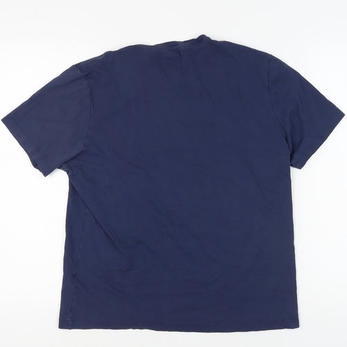 Massimo Dutti Unisex Blue T-Shirt L Crew Neck Casual