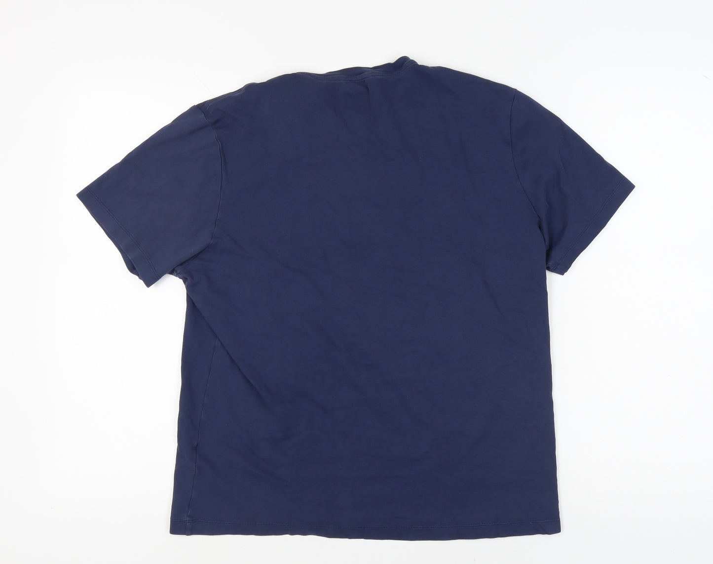 Massimo Dutti Unisex Blue T-Shirt L Crew Neck Casual