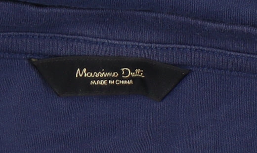 Massimo Dutti Unisex Blue T-Shirt L Crew Neck Casual