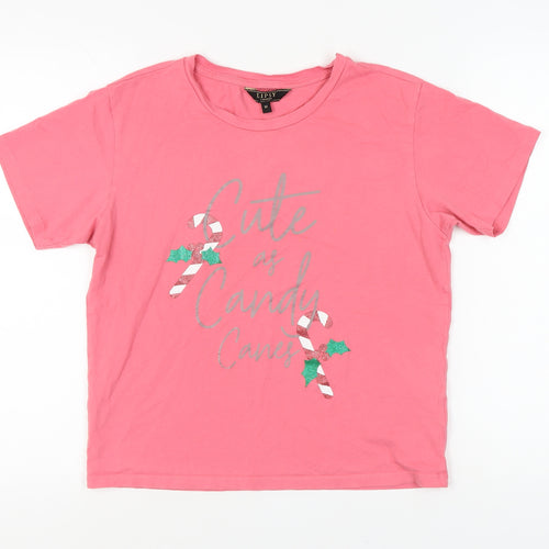 Lipsy London Women's Pink Christmas T-Shirt M