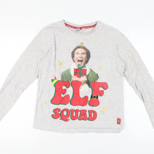 George Unisex Grey Christmas Elf Pyjama Top Size 8-10