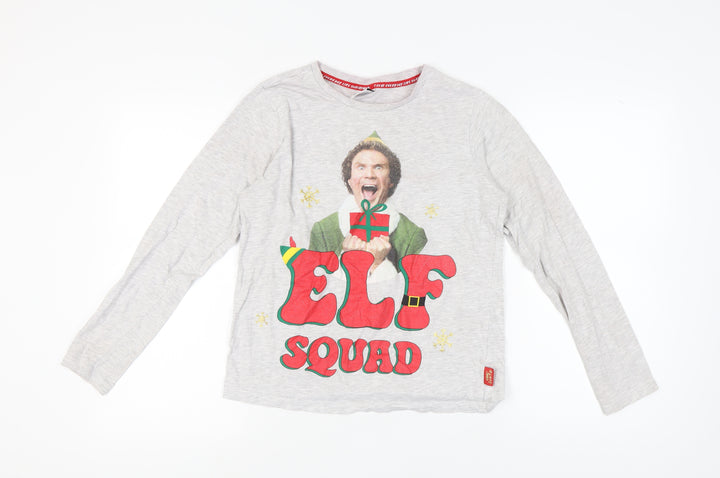 George Unisex Grey Christmas Elf Pyjama Top Size 8-10