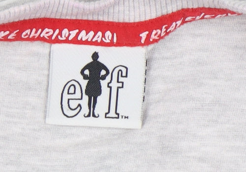 George Unisex Grey Christmas Elf Pyjama Top Size 8-10