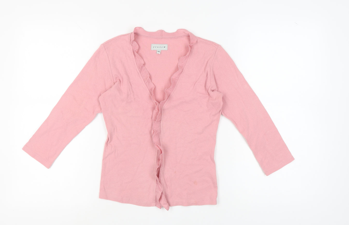 Jigsaw Women's Pink XS Ruffle Blouse