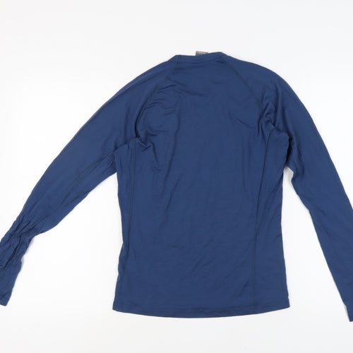 Icebreaker Men’s Blue Wool Long Sleeve T-Shirt, Size S