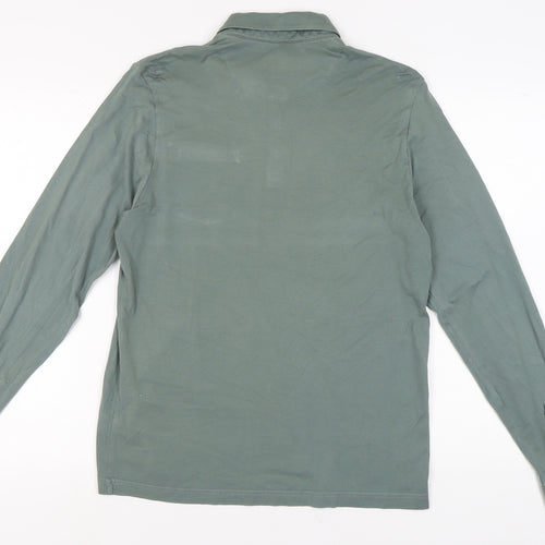 Marks and Spencer Men's Green Long Sleeve Polo L