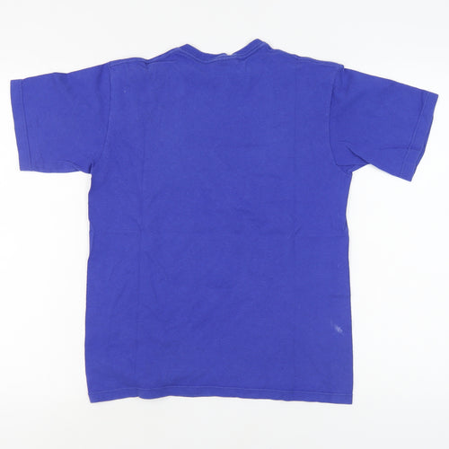 Nike Blue Unisex T-Shirt, M, V-Neck, 100% Cotton