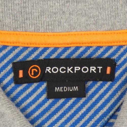 Rockport Men's Blue Striped Polo Shirt - Medium