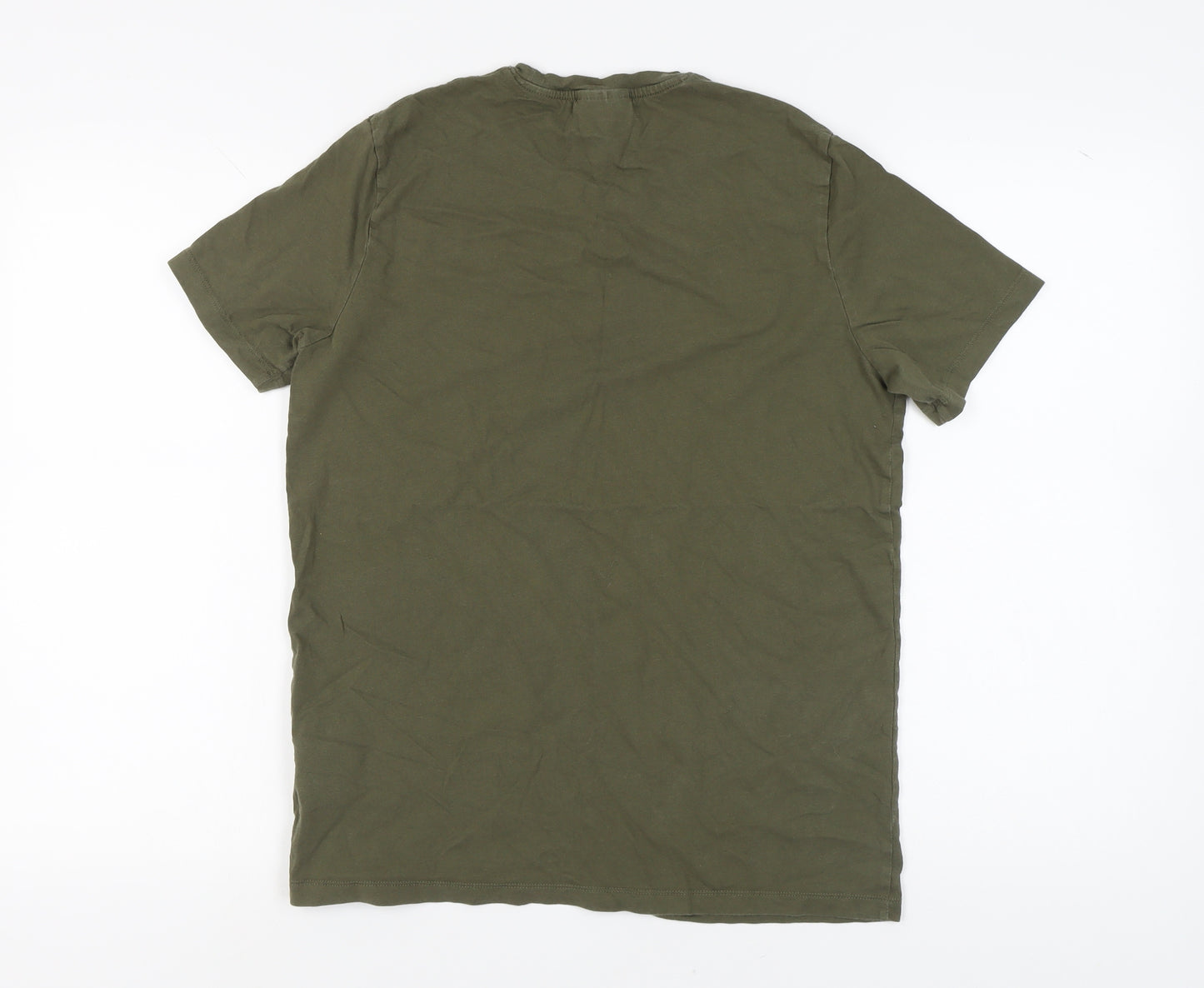 Hugo Men's Green Cotton T-Shirt, Regular Fit, M